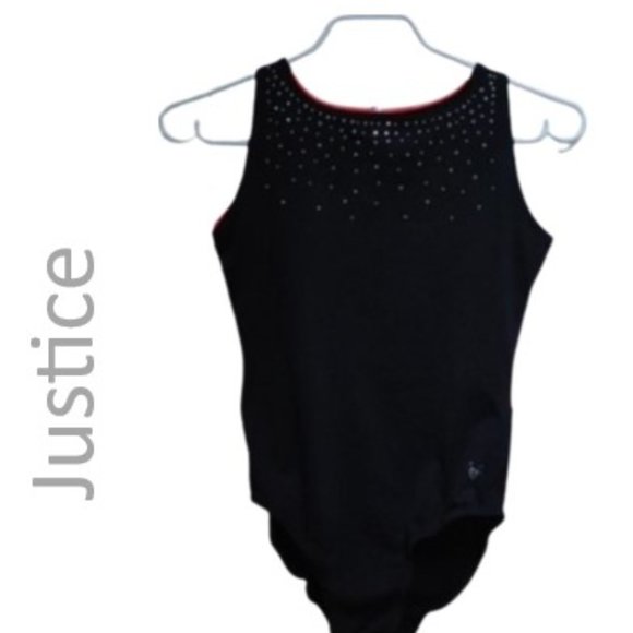 Justice Active orange black gymnastics dance leotard with gems size 16 - Picture 1 of 12